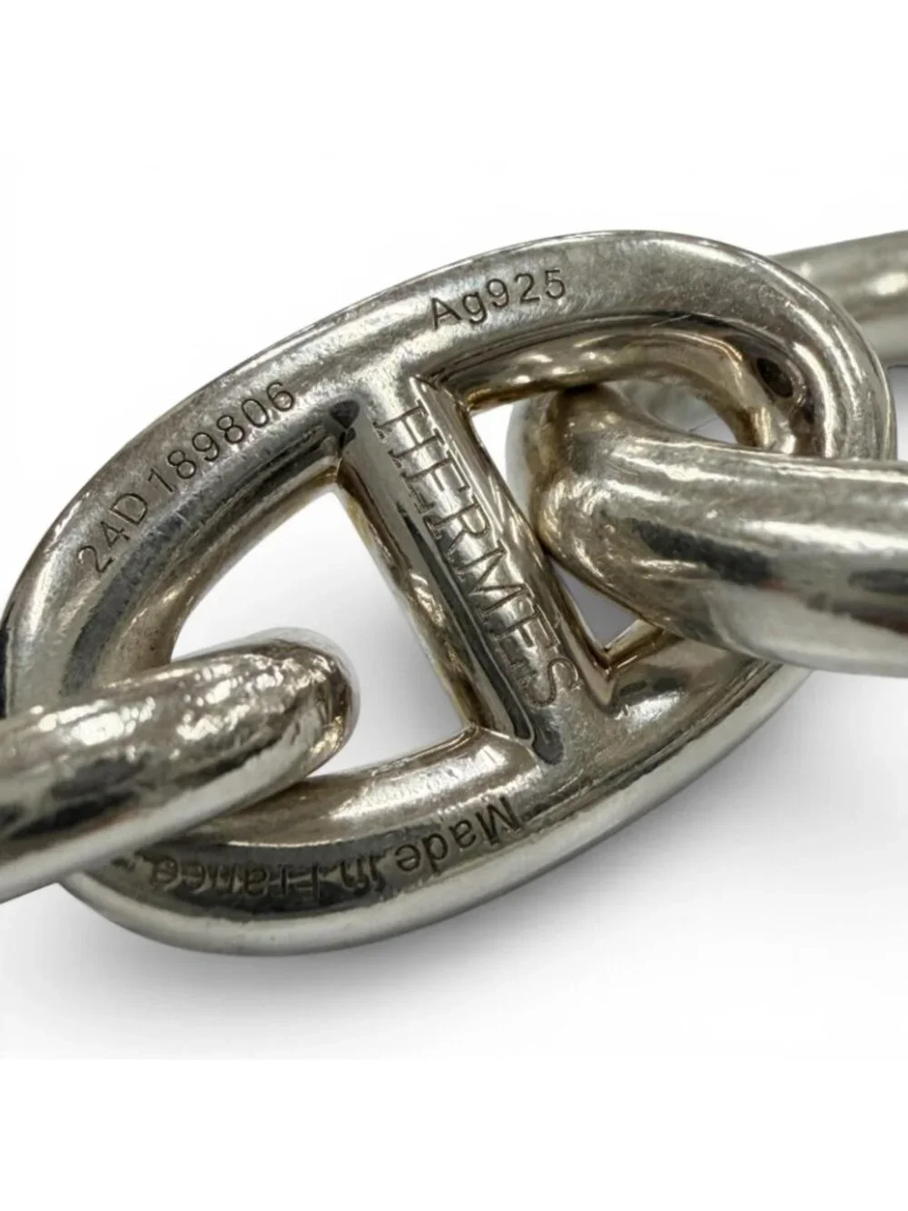 Hermes Chaine D'ancre TGM 12 Links Chain Bracelet Silver